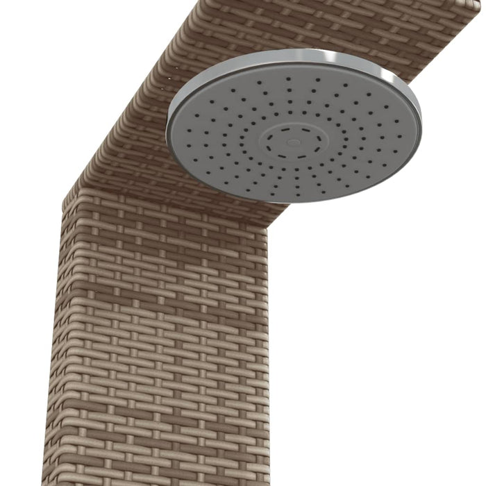 Outdoor Shower Grey 100x100x241.5 cm Poly Rattan and Acacia Wood