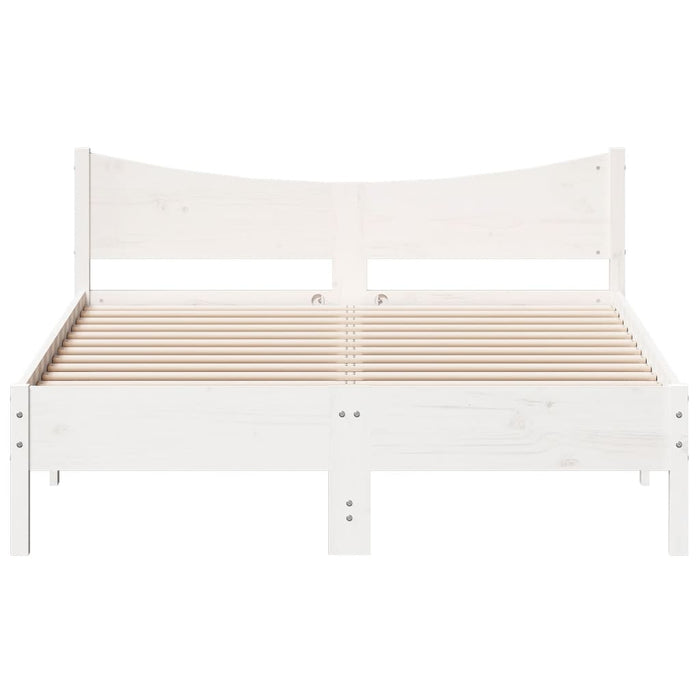 Bed Frame without Mattress White 140x200 cm Solid Wood Pine