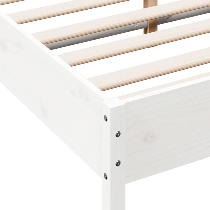 Bed Frame without Mattress White 140x200 cm Solid Wood Pine