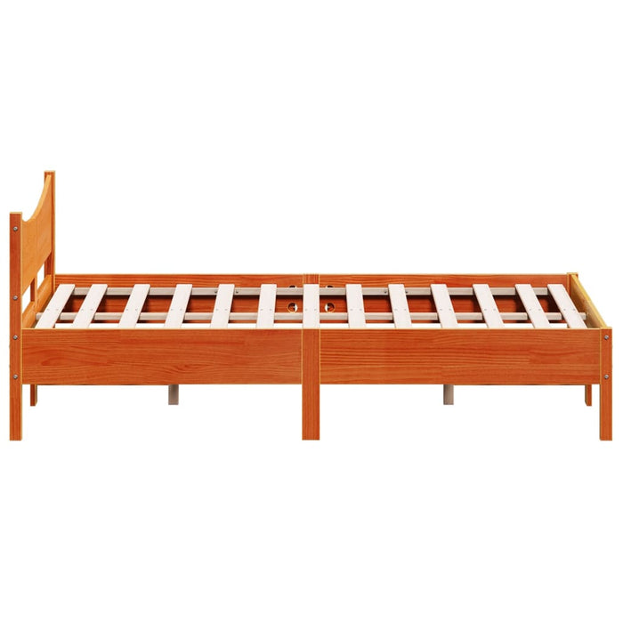 Bed Frame without Mattress Wax Brown 140x200 cm Solid Wood Pine