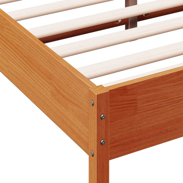 Bed Frame without Mattress Wax Brown 140x200 cm Solid Wood Pine