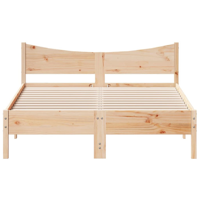 Bed Frame without Mattress 140x190 cm Solid Wood Pine