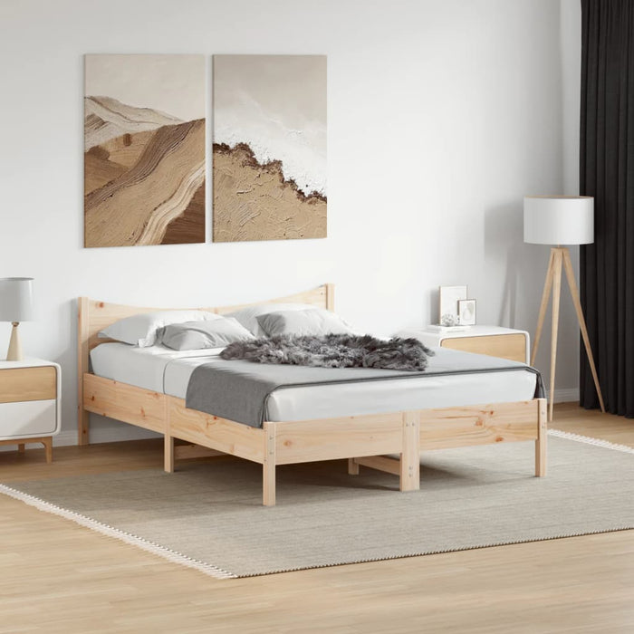 Bed Frame without Mattress 140x190 cm Solid Wood Pine