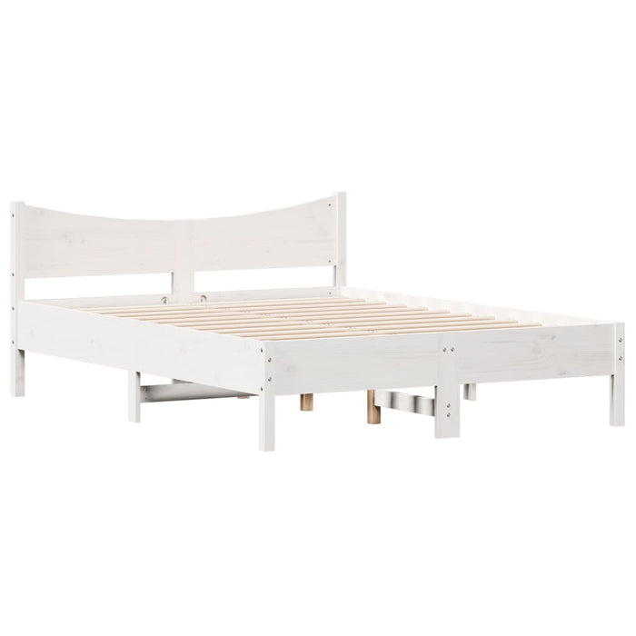 Bed Frame without Mattress White 120x190 cm Small Double Solid Wood Pine