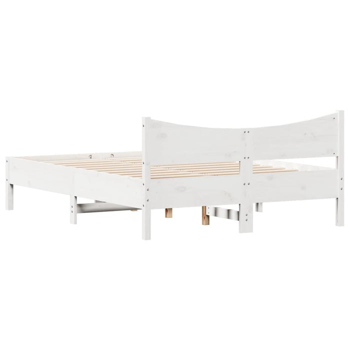 Bed Frame without Mattress White 120x190 cm Small Double Solid Wood Pine