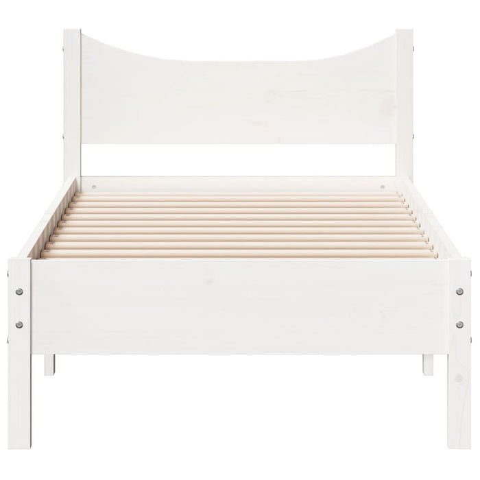 Bed Frame without Mattress White 90x190 cm Single Solid Wood Pine