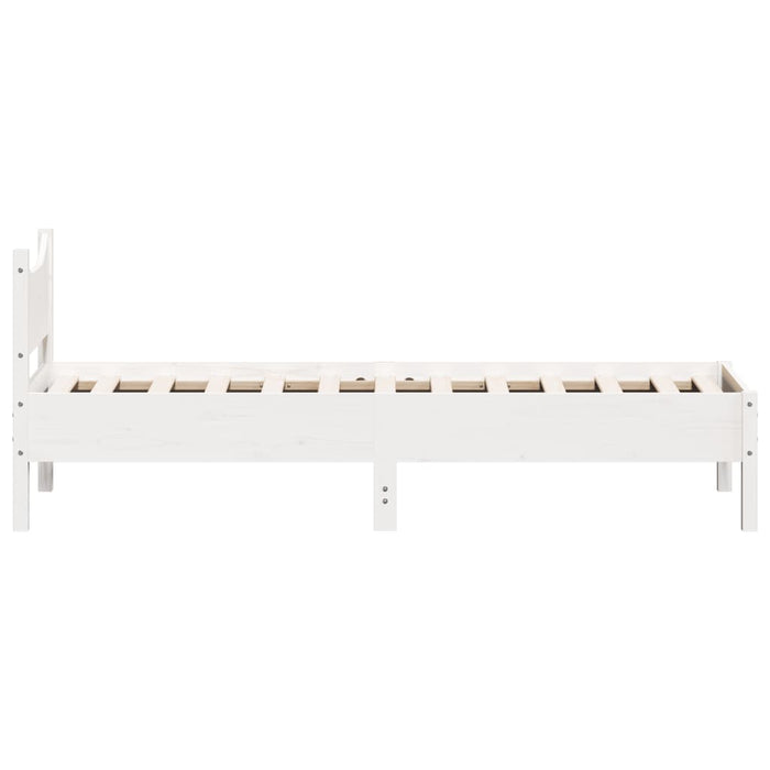 Bed Frame without Mattress White 90x190 cm Single Solid Wood Pine