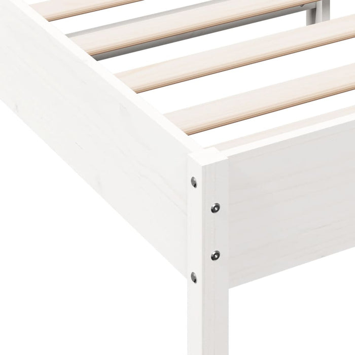 Bed Frame without Mattress White 90x190 cm Single Solid Wood Pine