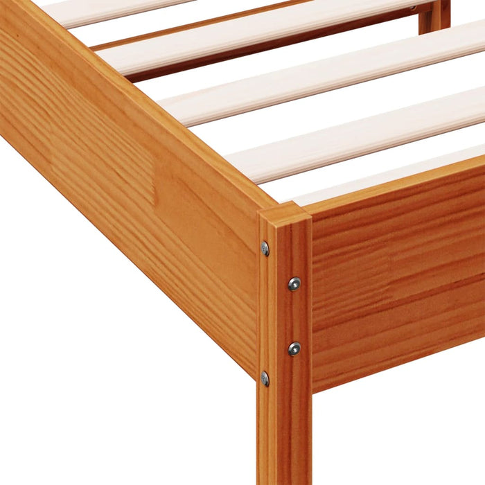 Bed Frame without Mattress Wax Brown 90x190 cm Single Solid Wood Pine