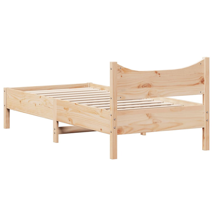 Bed Frame without Mattress 75x190 cm Small Single Solid Wood Pine