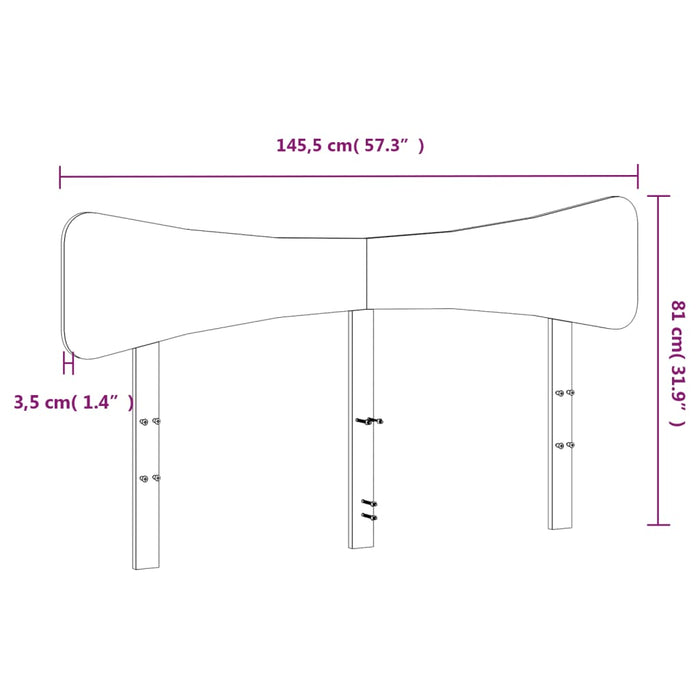 Headboard White 140 cm Solid Wood Pine