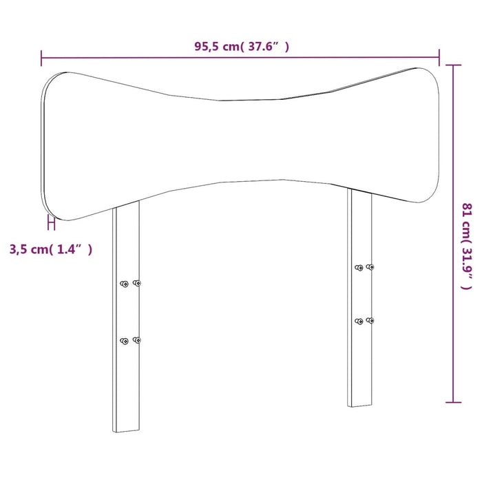 Headboard White 90 cm Solid Wood Pine