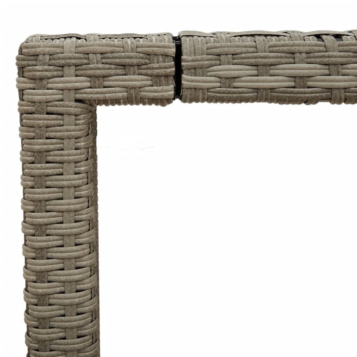 Garden Table with Glass Top Light Grey 190x90x75 cm Poly Rattan