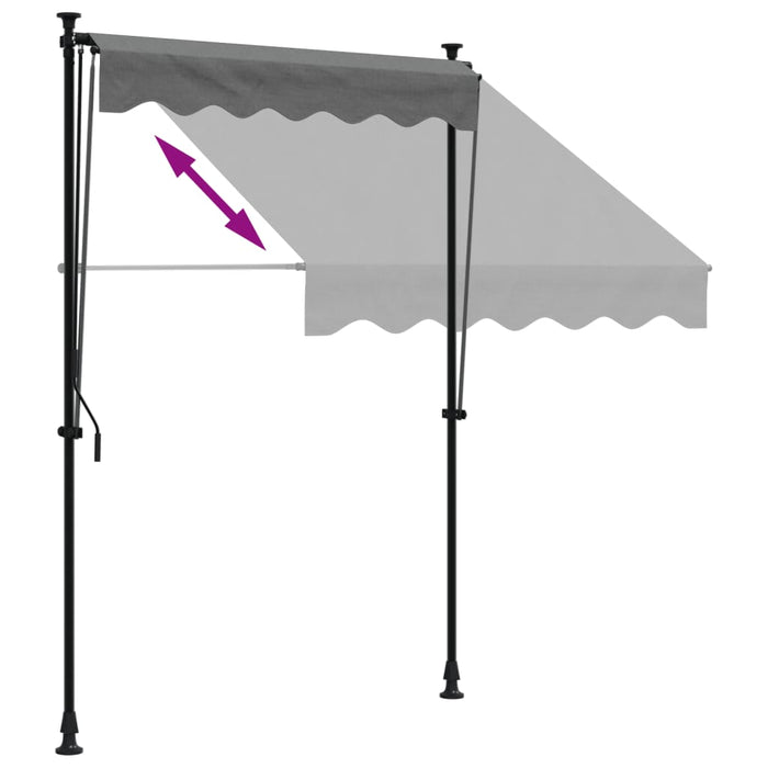 Retractable Awning Anthracite 150x150 cm Fabric and Steel