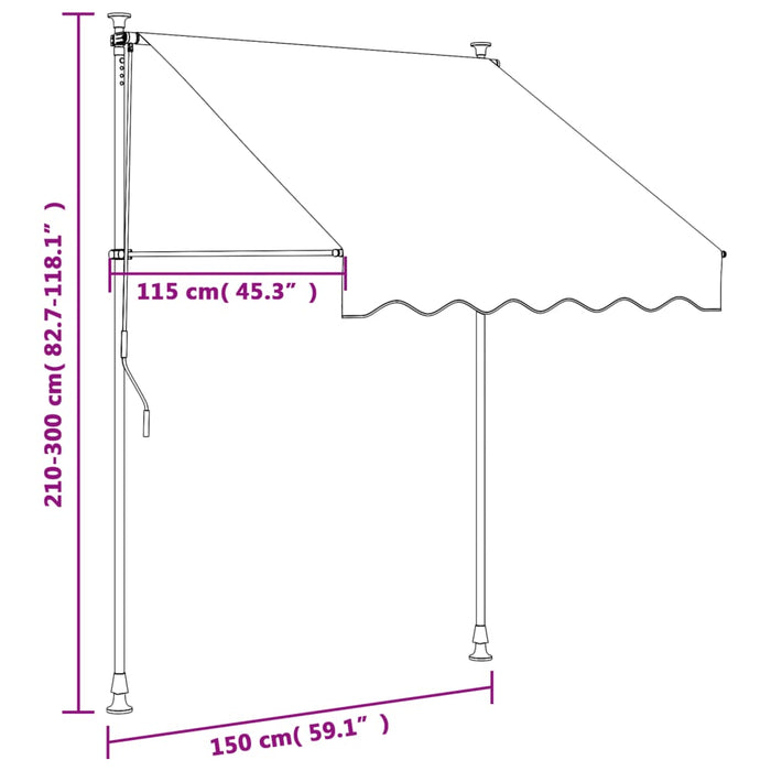 Retractable Awning Anthracite 150x150 cm Fabric and Steel