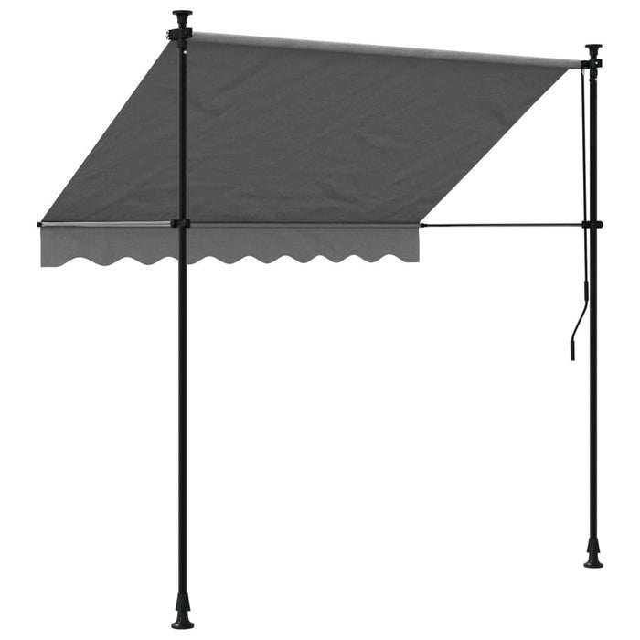 Retractable Awning Anthracite 200x150 cm Fabric and Steel