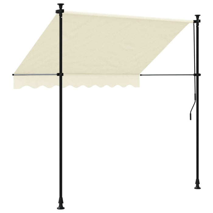 Retractable Awning Cream 200x150 cm Fabric and Steel