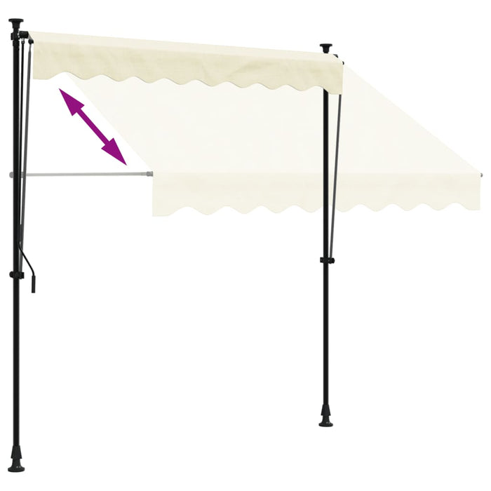 Retractable Awning Cream 200x150 cm Fabric and Steel