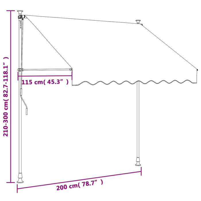 Retractable Awning Cream 200x150 cm Fabric and Steel