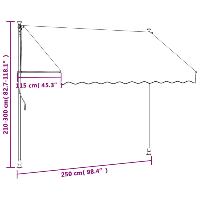 Retractable Awning Cream 250x150 cm Fabric and Steel