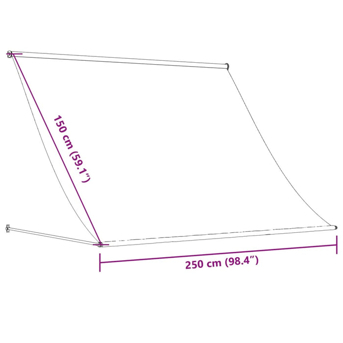 Retractable Awning Cream 250x150 cm Fabric and Steel