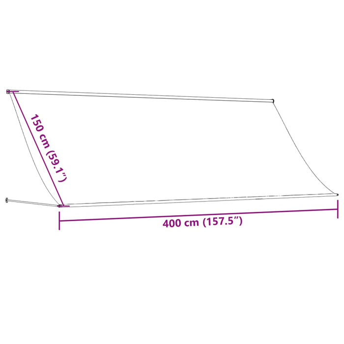 Retractable Awning Cream 400x150 cm Fabric and Steel