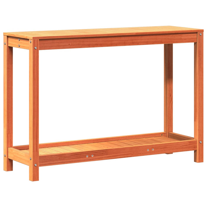 Potting Table with Shelf Wax Brown 108x35x75 cm Solid Wood Pine