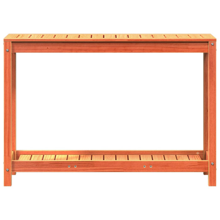 Potting Table with Shelf Wax Brown 108x35x75 cm Solid Wood Pine