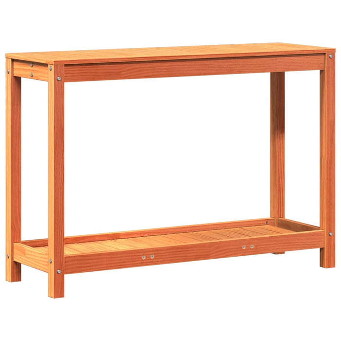 Potting Table with Shelf Wax Brown 108x35x75 cm Solid Wood Pine