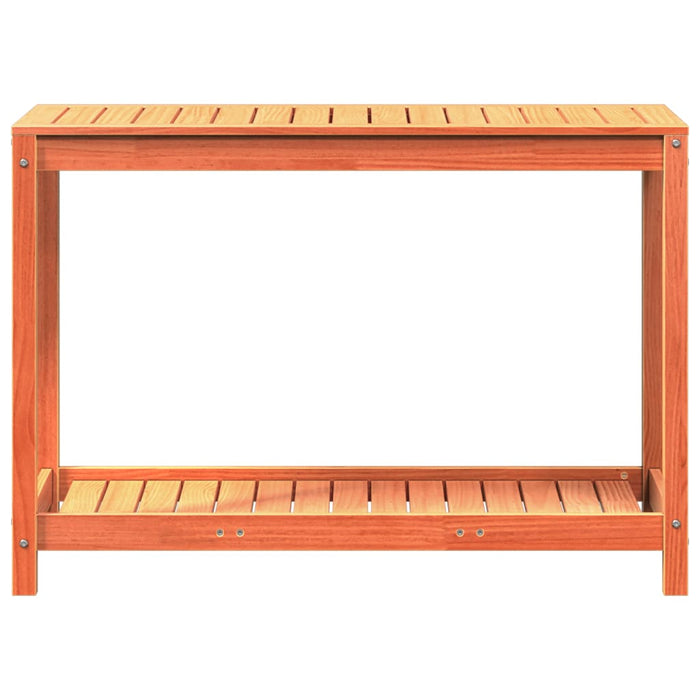 Potting Table with Shelf Wax Brown 108x50x75 cm Solid Wood Pine