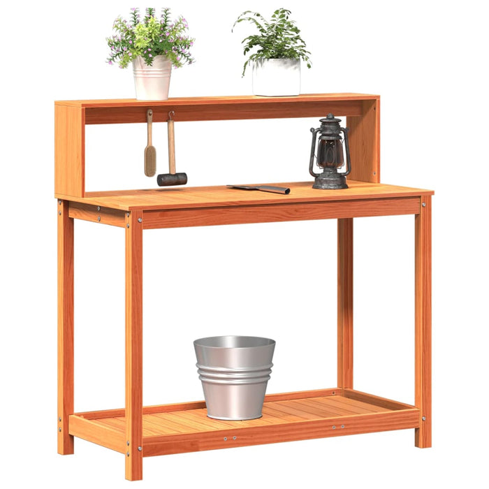 Potting Table with Shelves Brown 108x50x109.5 cm Solid Wood Pine