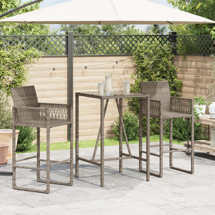 Outdoor Bar Table Grey 70x70x110 cm Poly Rattan