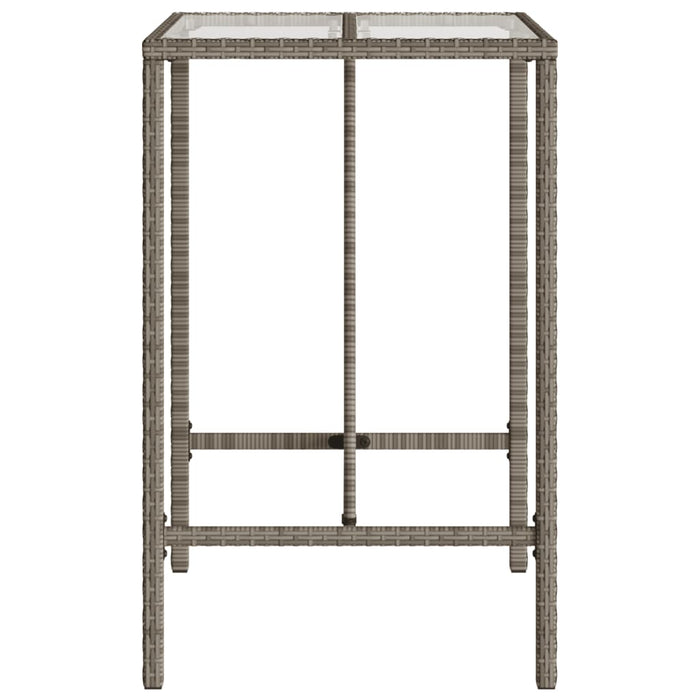 Outdoor Bar Table Grey 70x70x110 cm Poly Rattan