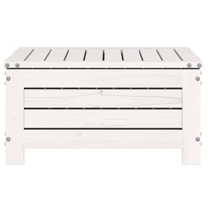 Garden Footstool White 62x63.5x32 cm Solid Wood Pine