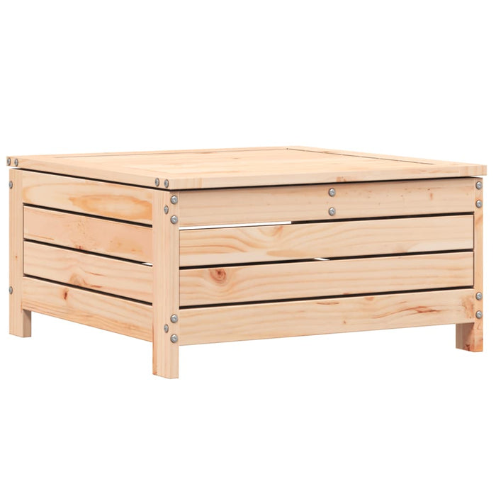 Garden Footstool with Cushion Solid Wood Pine