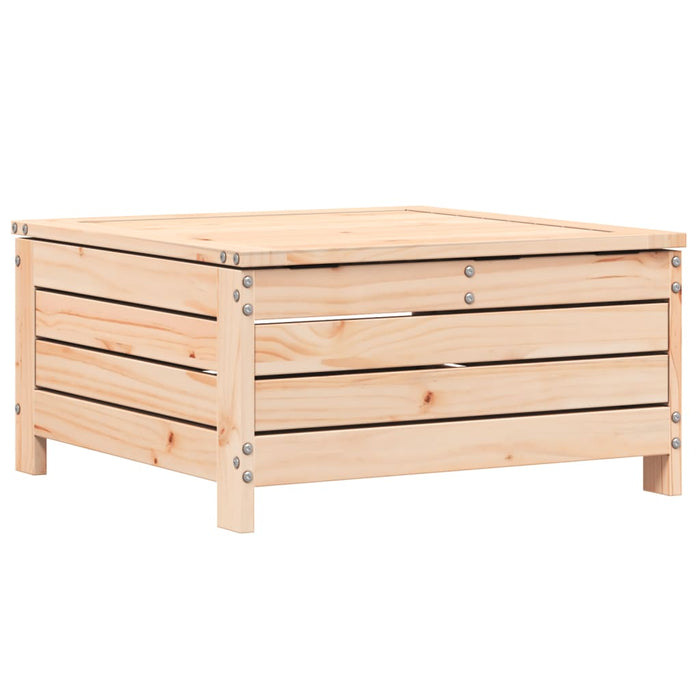 Garden Footstool with Cushion Solid Wood Pine