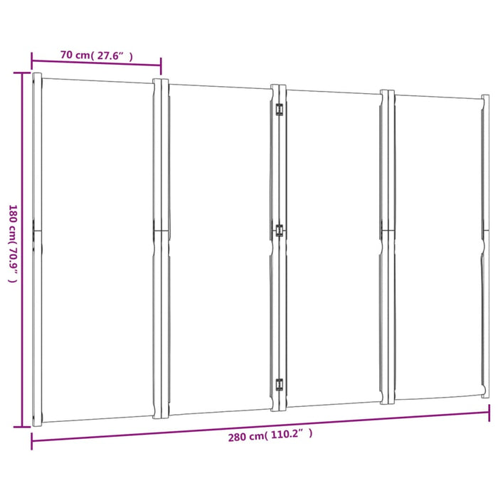 4-панелна преграда за стая Taupe 280x180 см