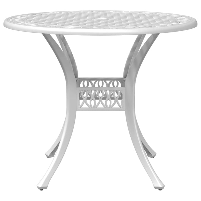 Garden Table White Ø90x75 cm Cast Aluminium