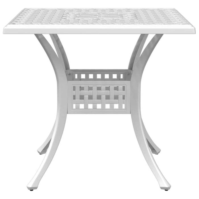 Garden Table White 80x80x75 cm Cast Aluminium