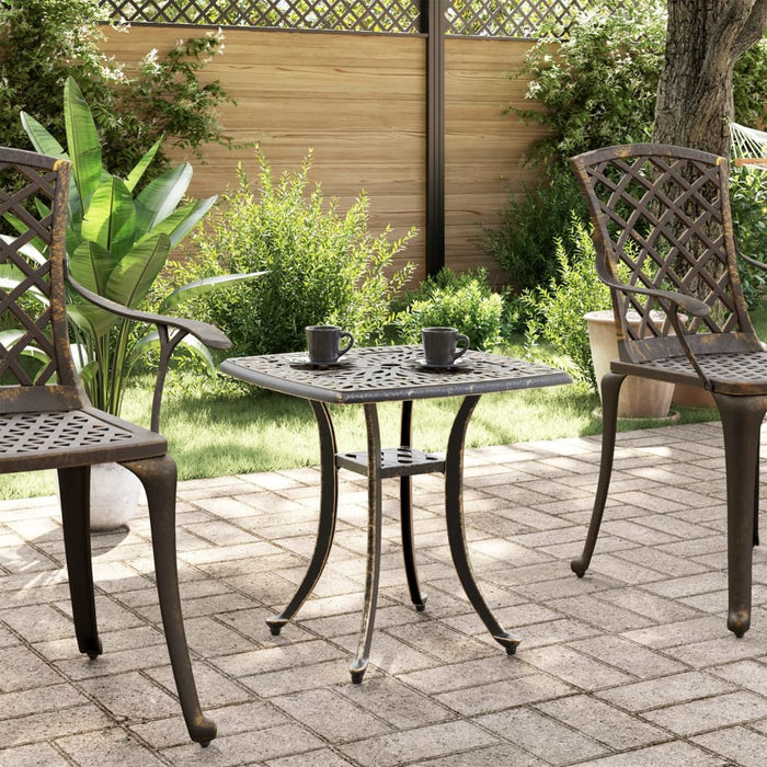 Garden Table Bronze 53x53x53 cm Cast Aluminium