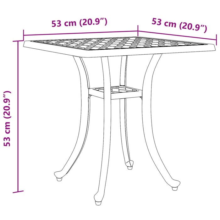 Garden Table Black 53x53x53 cm Cast Aluminium