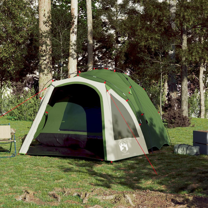 Cort de camping Dome pentru 3 persoane, cu eliberare rapidă, verde