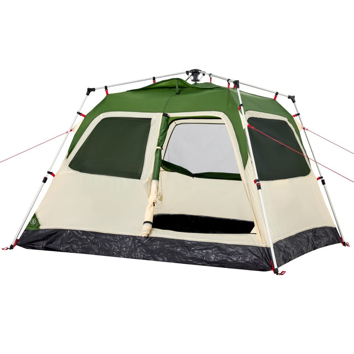 Cort de camping Dome pentru 4 persoane, cu eliberare rapidă, verde