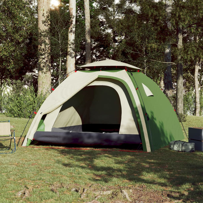 Cort de camping Dome pentru 4 persoane, cu eliberare rapidă, verde