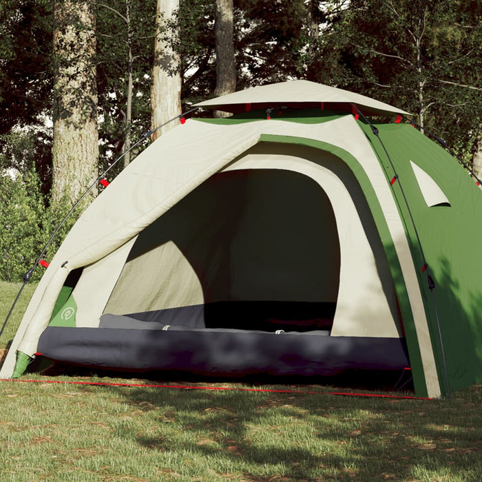 Cort de camping Dome pentru 4 persoane, cu eliberare rapidă, verde