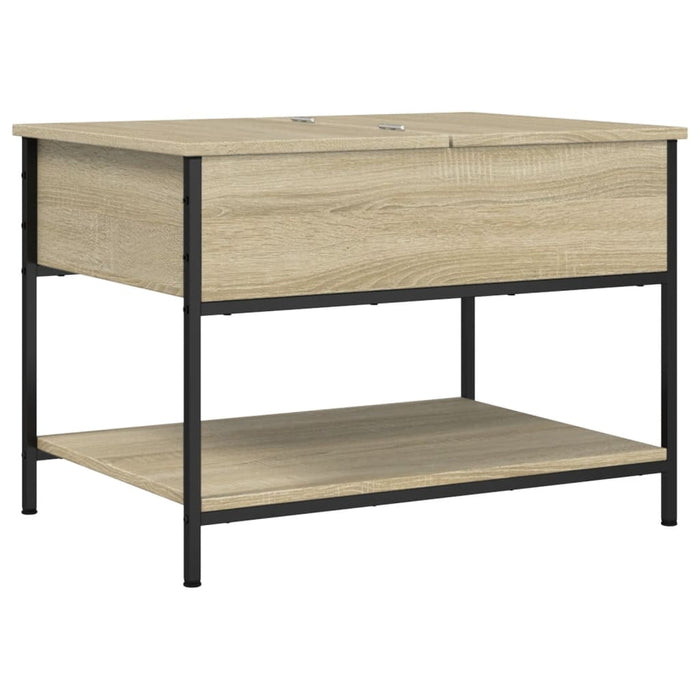 Coffee Table Sonoma Oak 70x50x50 cm Engineered Wood and Metal