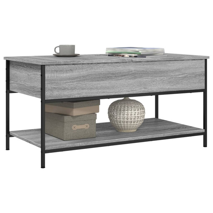 Coffee Table Grey Sonoma 100x50x50 cm Engineered Wood and Metal