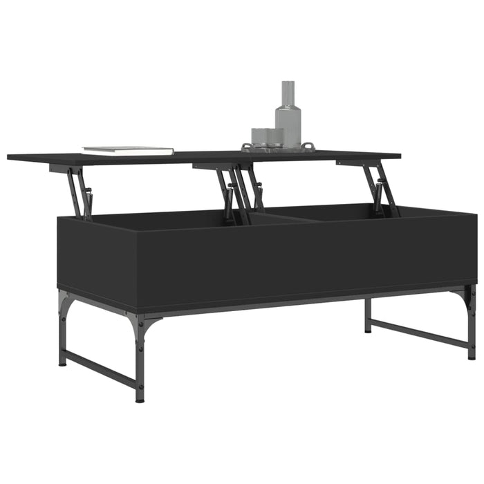 Coffee Table Black 100x50x40 cm Engineered Wood and Metal