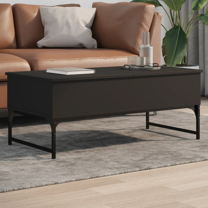 Coffee Table Black 100x50x40 cm Engineered Wood and Metal