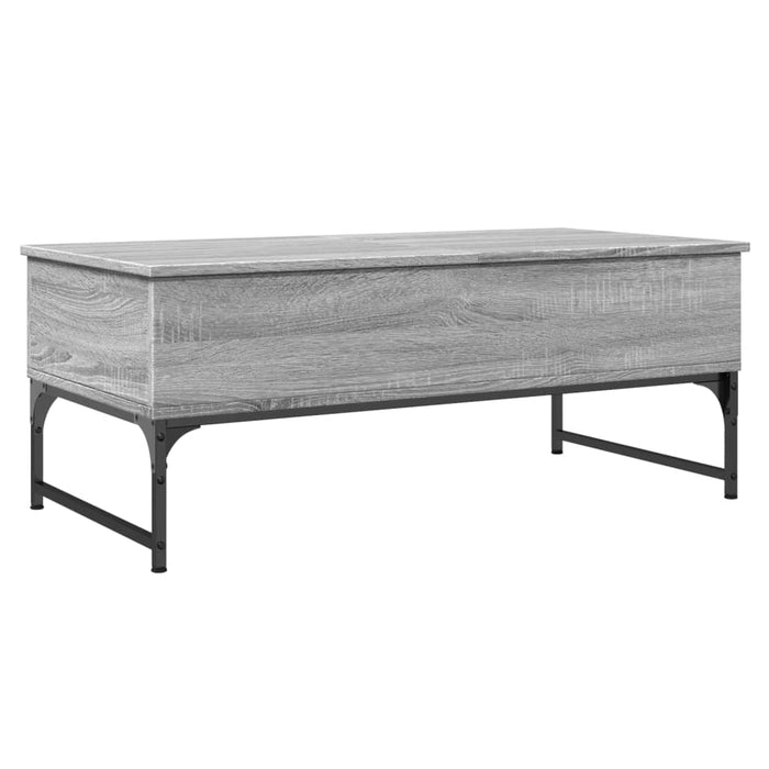 Coffee Table Grey Sonoma 100x50x40 cm Engineered Wood and Metal